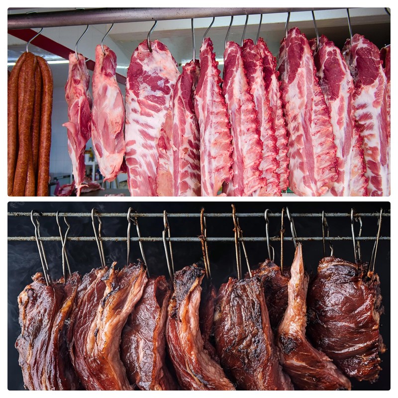 sourcing map 30Pcs Meat Hooks 5.9 Inch 3mm Stainless Steel