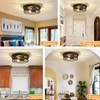 ZHU YAN Farmhouse Ceiling Light,Hallway Light Fixtures Ceiling,Rustic Metal Black