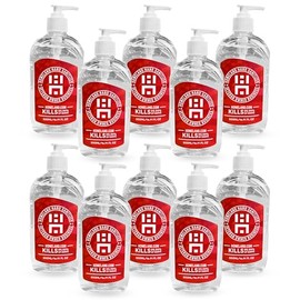 Homeland Non-Drying Gel Hand Sanitizer 16.91Oz - (Pack of 10) With Moisturizing Aloe Vera -70% Alcohol Fresh Scent 500ML - Pump Bottles