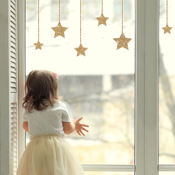 Stickerscape Christmas Stars Window Stickers (Gold Stars - 3 Sheets)