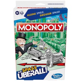 Monopoly Compact Portable Game for 2-4 Players, Travel Game for Kids, Fun Anywhere