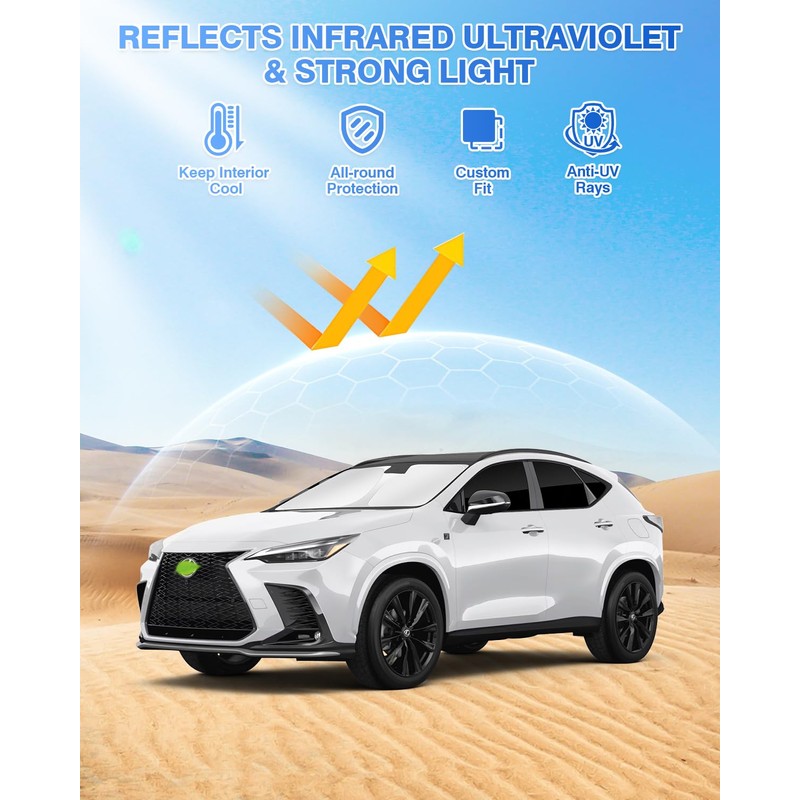 Canvcle Sunshades for Lexus NX 2022-2025 2026 Accessories Windshield Sun