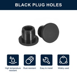 sourcing map 20 Pieces Black Plug Holes, Waterproof Button Plug Rubber Hole Plugs for 9mm/0.35" Hole
