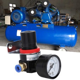 Joyzan Air Pump Treatment Fittings Accessories, Pressure Regulator with Bracket and Gauge Reducing Valve 8mm Connector Pneumatic Expansion Dryer Combo for Compressor Tools