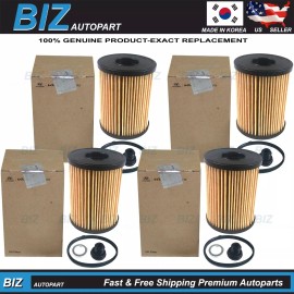 Hyundai, Kia Genuine 4PACK Oil Filters for 2020-2025 Hyundai Kia 2.5L Models 26350-2S001
