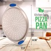 NutriChef 13-Inch Non-Stick Pizza Tray - with Silicone Handle, Round