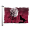 Swono Howling Wolf Flag 3x5 ft Dark Cloudy Night Round