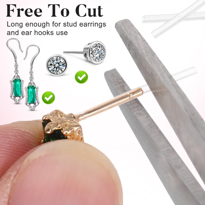 SOIMISS 50pcs Earring Post Sleeves Earring Sleeves for Sensitive Ears