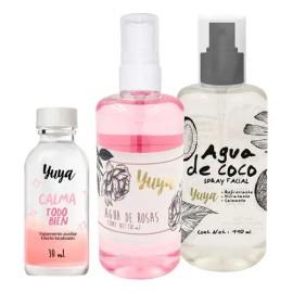 Pack Yuya Tratamiento Facial 3 Piezas Agua Rosas Cuidado Acne