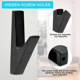 Coat Hooks Matt Black, 2 Pieces Coat Hooks Black, Coat Hooks Wall Stainless Steel Wall Hooks Black, Black Hooks Vintage Hooks Black, Jacket Holder Wall Towel Hooks Matt Black for Bathroom Kitchen