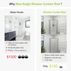 Naiture Neo-Angle Shower Curtain Rod Aluminum with Ceiling Support, 18-1/2"