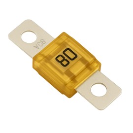Midi Fuse 32V - 30A to 200A | High Current Screw Fuse | Copper Alloy with Tin-Plated Heatsink | Car, Motorhome, Boat, Solar | M6 Screw Connection | 12V/24V | BasBa (80A)