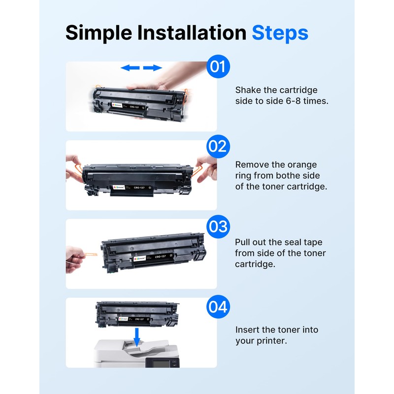 GPC Image Compatible 137 Toner Cartridges Replacement for Canon 137