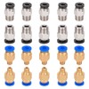 Aokin 10 Pcs PC4-M6 Pneumatic Fitting and 10 Pcs PC4-M10