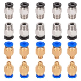 Aokin 10 Pcs PC4-M6 Pneumatic Fitting and 10 Pcs PC4-M10 Pneumatic Fitting for Creality Ender 3/3 Pro/3 V2, Ender 5/5 Pro/5 Plus, CR-10/10S, etc