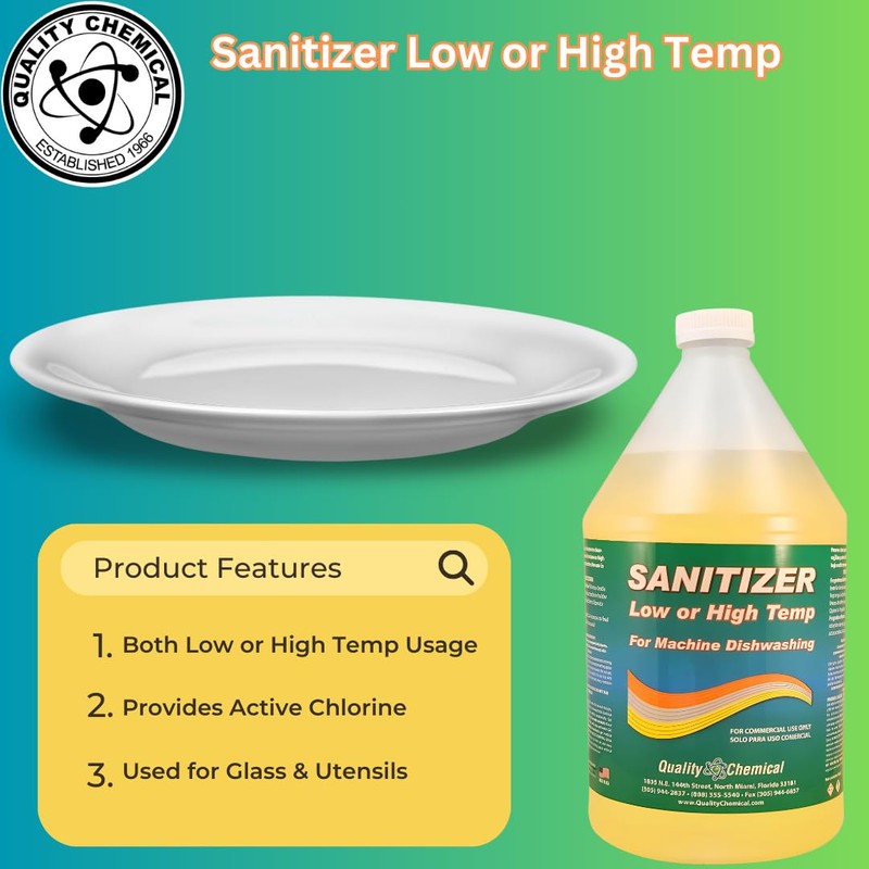 Quality Chemical Chloro-Guard Chlorine Low Temp Dish Sanitizer for Machine