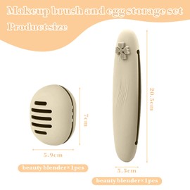 pilyero 2 Stück Kosmetiktasche, Schminkpinsel Behälter, Silikon Makeup Pinsel Halter Kosmetiktasche, Beauty Blender Case, Travel Essentials, Soft & Sleek Makeup Tool Organizer for Travel (Curry)