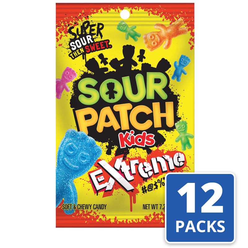SOUR PATCH KIDS Candy, Extreme Flavor, 12 Bags (7.2 oz.)