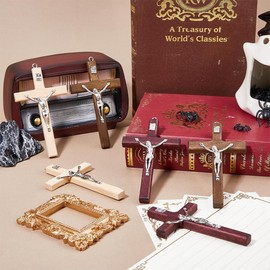 VEOIRXU 3 Pieces Jesus Cross, Wooden Wall Cross, Crucifix Wall Cross, Religious Home Decoration, Easter Party Home Decoration, Living Room Wall Decoration, Suitable for Entrance, Office, Living Room