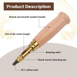 Hole Punch for Sewing Leather Paper Craft Leather for Crafts with 6 Hole Punches 1.5 mm, 2 mm, 2.5 mm, 3 mm, 3.5 mm, 4 mm Hole Diameter