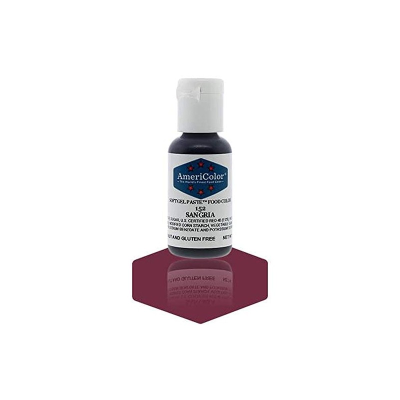 AmeriColor, Sangria, 0.75 Ounce Bottle, Soft Gel Paste Food Color