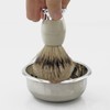 Mens Classic Silver Tip Horn Badger Hair Brush Safety Razor