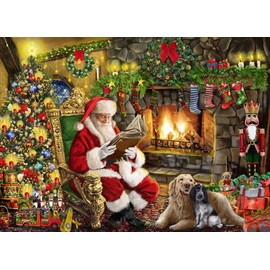 Fireside Santa Jigsaw Puzzle 1000 Piece by Vermont Christmas Company