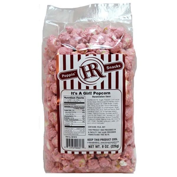 Pink Marshmallow Flavored Popcorn | It's a Girl! | Made in USA | Fresh Gourmet Snack Popcorn | HR Poppin' Snacks