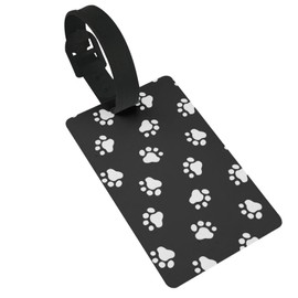 Dog Paw Prints Luggage Tag Travel Suitcase Labels Name ID Tags Business Card Holder Baggage Label for Women Men