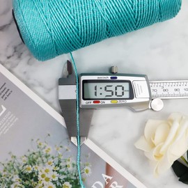 CAMAL Braided Nylon String 3 Strands 1.5mm x 218 Yards Twisted Twine Rope Mason Line String for Gardening Making, DIY Arts Projects, Christmas Decoration, Hanging Ornaments (Deep Khaki)