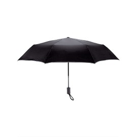 WENKO Reflekta Storm Umbrella with Reflective Strip Diameter 98 cm Black, black, Einheitsgröße