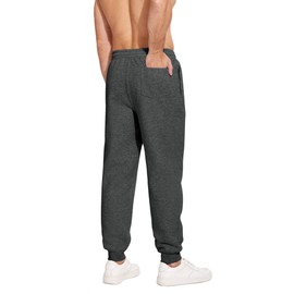 PINSPARK Men's Sweatpants Joggers with Pockets Casual Sweat Pants for Mens Fleece Lined Sweatpants Thermal Grey Men Joggers Pants