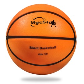 MgcSto 2025 New Silent Basketball Size 3, Soft Foam Silent Basketball, Silent Basketball Dribbling Indoor, Easy Grip Quiet Ball, Quiet Ball Gift for Youth Various Indoor Activities (Orange, Size 3)