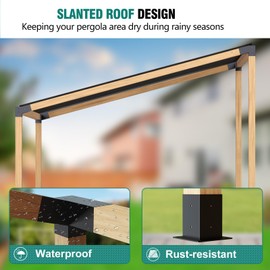 HAYOHRT 15° Pergola Brackets 75° Pergola Brackets Corner Bracket with Post Base Gazebo Kit for 4x4'' (Actual 3.5x3.5 in) Wooden Beams Lumber Gazebos Patio Pergola Sheds