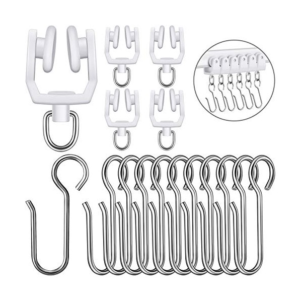 120 Pieces Curtain Track Sets, Ceiling Curtain Track Hooks, Track
