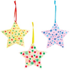 Baker Ross FX303 Colour Diffusing Stars - Pack of 30, Paper Decorations, Hanging Birthday Decorations, Arts and Crafts for Kids