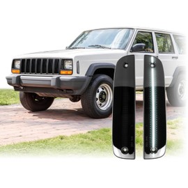USR 97-01 XJ SUV Side Marker Light – Front Smoked Parking Lamps (Left + Right) Pair - Compatible with 1997-2001 Jeep Cherokee All Models Limited, SE, Sport (SMOKE LENS w/WHITE LED)