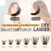 QUEWEL Lash Clusters 72 Pcs Wide Stem Individual Cluster Lashes