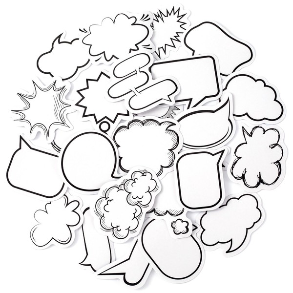 OIIKI 90 PCS Dialog Box Paper Stickers, Cute Label Stickers,