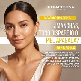 Vitacilina Serum Iluminador │ Vit. C + Niacinamida + Alpha Arbutin │ 30 ml Ilumina y unifica el tono, ayuda a reducir manchas, fórmula Día y Noche