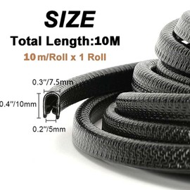 JinRui-T Car Door Protector 10M/32Ft Car Door Edge Protector Black Rubber Edge Trim U Channel Edging Trim Grommet Strip