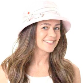 Mayser Eve Cotton Hat with UV Protection, Women's Sun Hat, Garden Hat, Fabric Hat, Made in the EU, Spring/Summer, light beige