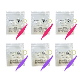 3/16 and 1/4 inch orthodontic elastic rubber bands, 600 pieces medium 3.5 ounce rubber bands fix tooth gaps, 6 pieces free elastic placeholders for braces