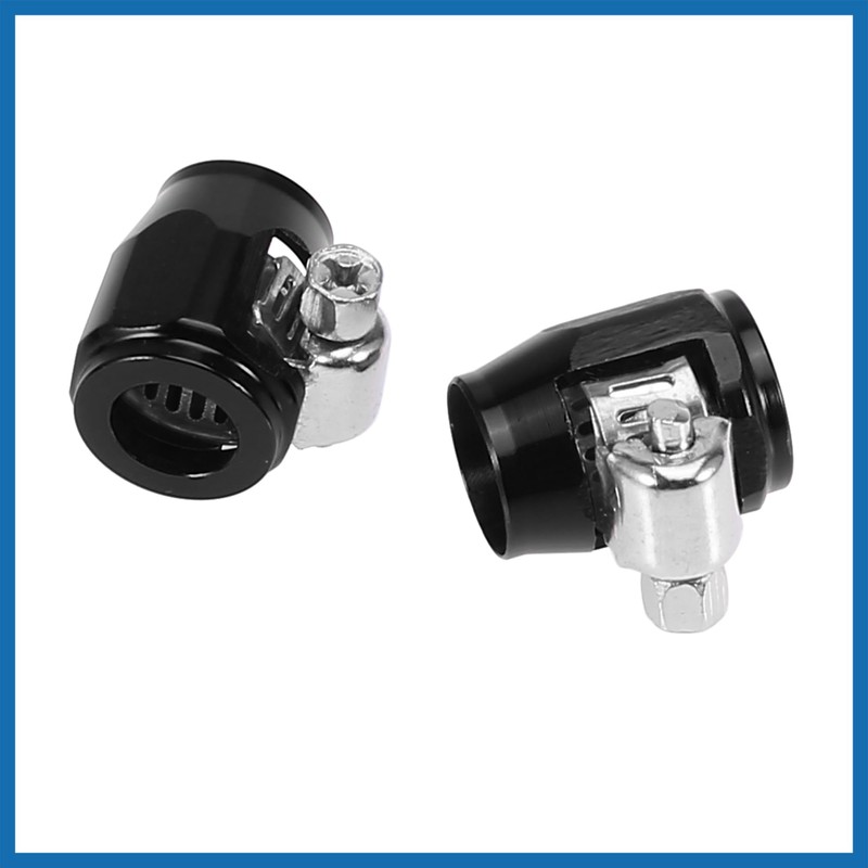 A ABSOPRO 4pcs AN4 Hex Black Car Hose Finisher Clamp