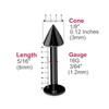bodyjewellery 6pcs 16g Labret Stud Lip Ring Cartilage Tragus Snakebite