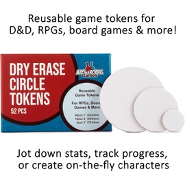 Apostrophe Games Dry Erase Tokens - 52 Reusable Board Game Pieces (1", 2" & 3"), DIY, RPG – Create Your Own Custom Tiles