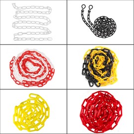 1 x Plastic Chain, 6 mm x 10 m Warning or Signal Chain for Highway Maintenance, Parking, Hazardous Areas, Black