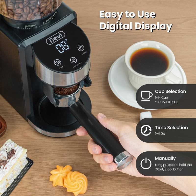 Gevi Electric Coffee Grinder | 35 Grind Settings | Conical
