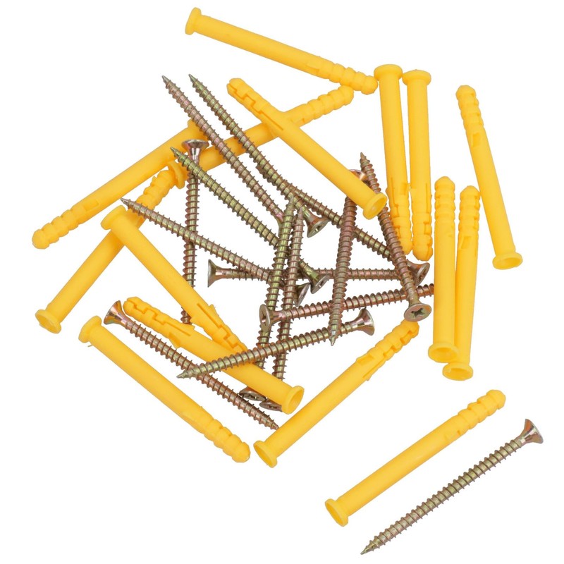 4 x 60mm Countersunk Screws and Wall Raw Plugs for