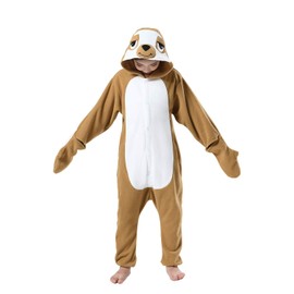 CANASOUR Kids Sloth Onesie Animal Unisex Pajamas Children (4-10T) (85#(Size 4), Brown Sloth)